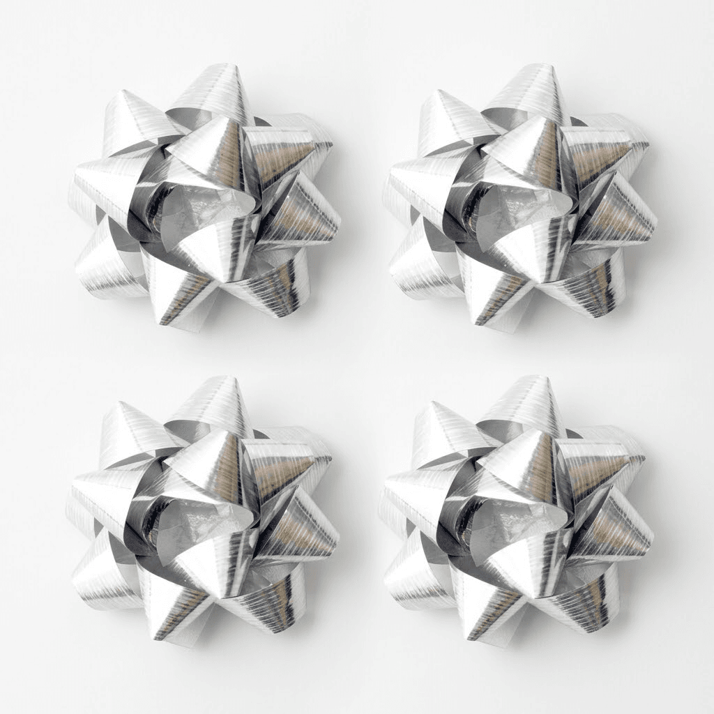 Lot de 4 cocardes arcs étoiles décoration pour cadeaux