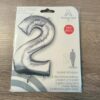 Ballon métallique blanc – Chiffre 2