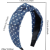 Bandeaux en denim noués à pois rayés bleus en tissu-2 Pièces