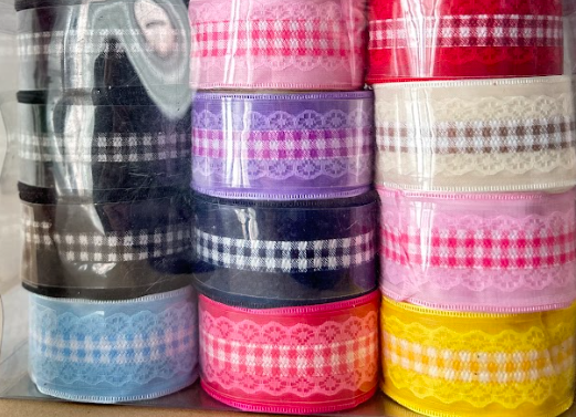 Ruban à bordure filaire à carreaux colorés