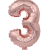 Ballon anniversaire chiffre 3 avec couronne dorée