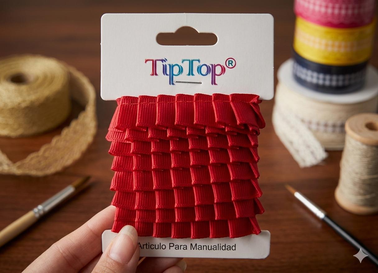 Garniture plissée au couteau gros-grain rose néon