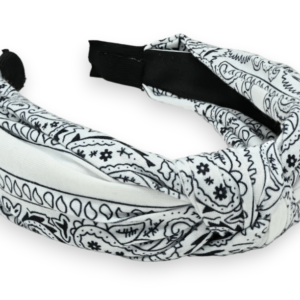 Serre tête imprimé bandanas blanc 2 pièces