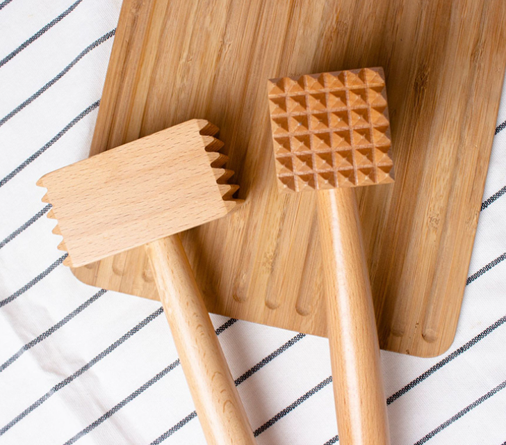 Outil de cuisine écologique marteau à viande en bois